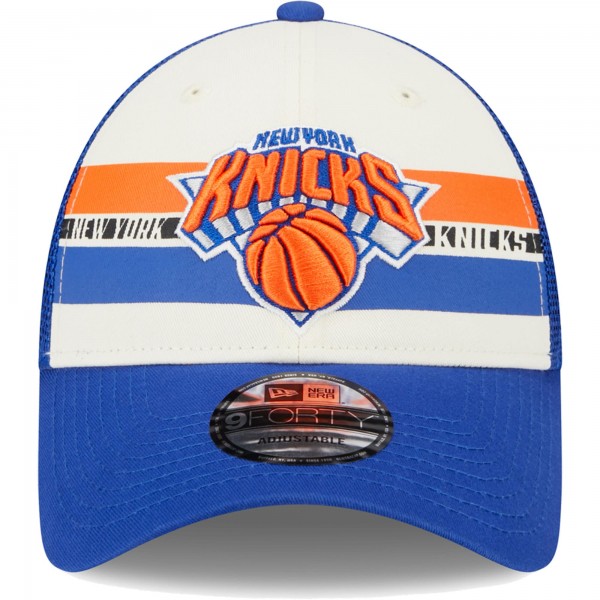 Бейсболка New York Knicks New Era Stripes 9FORTY Trucker - Blue