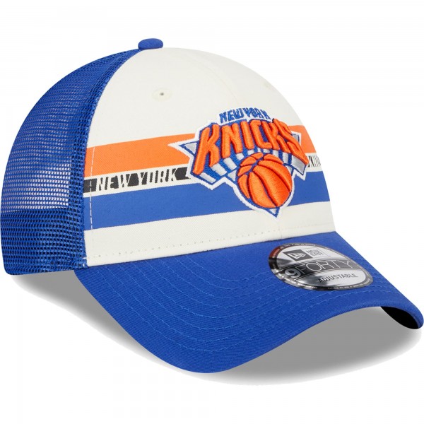 Бейсболка New York Knicks New Era Stripes 9FORTY Trucker - Blue