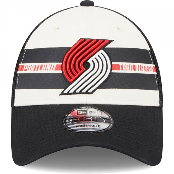 Бейсболка Portland Trail Blazers New Era Stripes 9FORTY Trucker - Black