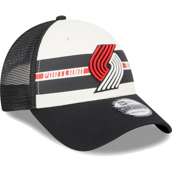 Бейсболка Portland Trail Blazers New Era Stripes 9FORTY Trucker - Black