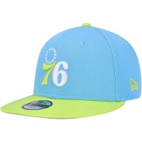 Бейсболка Philadelphia 76ers New Era Youth Two-Tone Color Pack 9FIFTY - Powder Blue/Neon Green