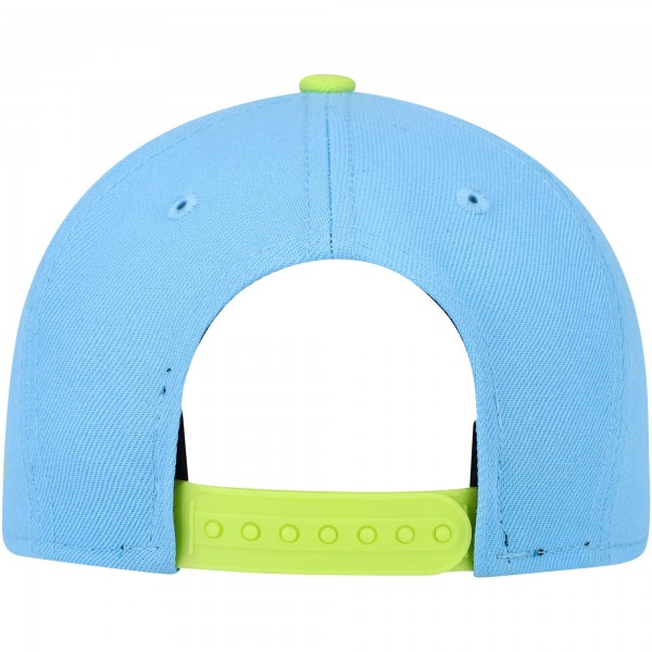 Бейсболка Philadelphia 76ers New Era Youth Two-Tone Color Pack 9FIFTY - Powder Blue/Neon Green
