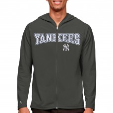 Толстовка на молнии New York Yankees Antigua Wordmark Legacy - Charcoal