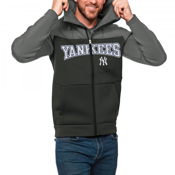 Толстовка на молнии New York Yankees Antigua Wordmark Protect - Steel/Charcoal