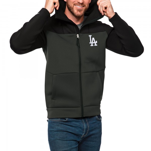 Толстовка на молнии Los Angeles Dodgers Antigua Protect - Black/Charcoal