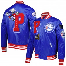 Куртка на кнопках Philadelphia 76ers Pro Standard Mash Up Capsule Satin - Royal