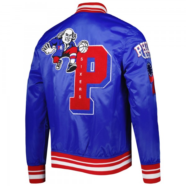 Куртка на кнопках Philadelphia 76ers Pro Standard Mash Up Capsule Satin - Royal