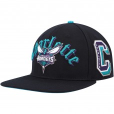 Charlotte Hornets Pro Standard Old English Snapback Hat - Black