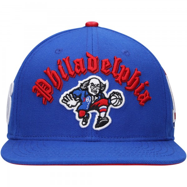 Бейсболка Philadelphia 76ers Pro Standard Old English - Royal