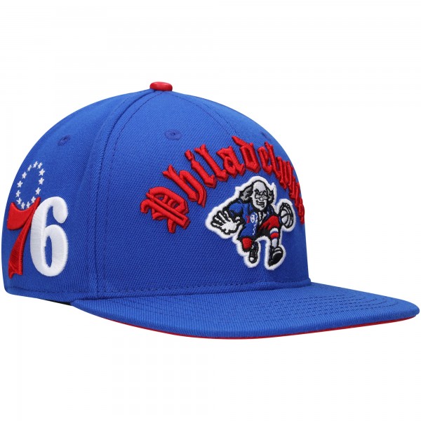 Бейсболка Philadelphia 76ers Pro Standard Old English - Royal
