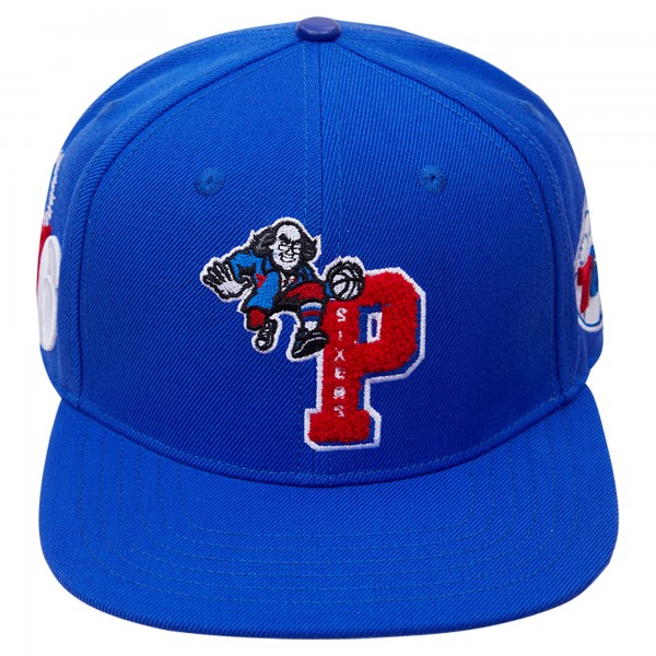 Бейсболка Philadelphia 76ers Pro Standard Mashup Logos - Royal