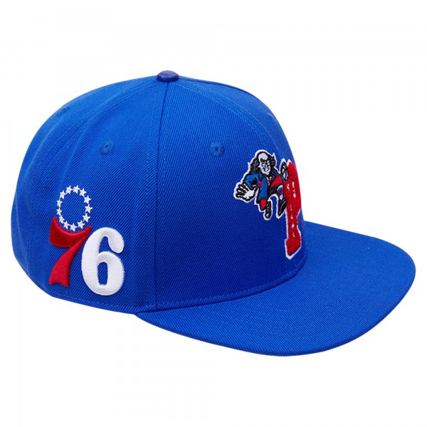 Бейсболка Philadelphia 76ers Pro Standard Mashup Logos - Royal