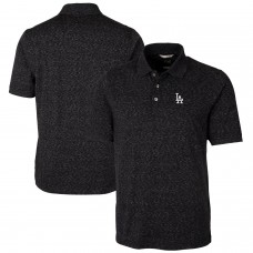 Los Angeles Dodgers Cutter & Buck Heathered Black Advantage Space Dye Tri-Blend Polo