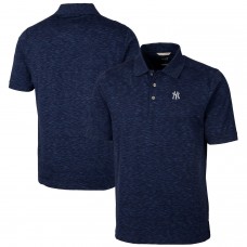 New York Yankees Cutter & Buck Heathered Navy Advantage Space Dye Tri-Blend Polo
