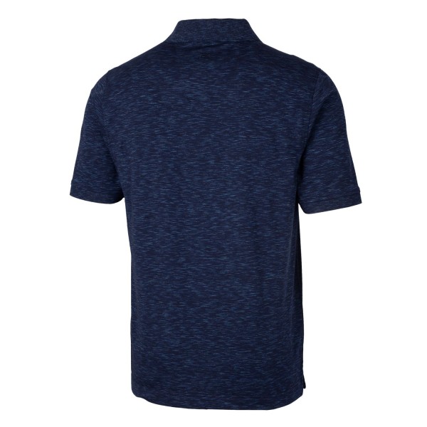 New York Yankees Cutter & Buck Heathered Navy Advantage Space Dye Tri-Blend Polo