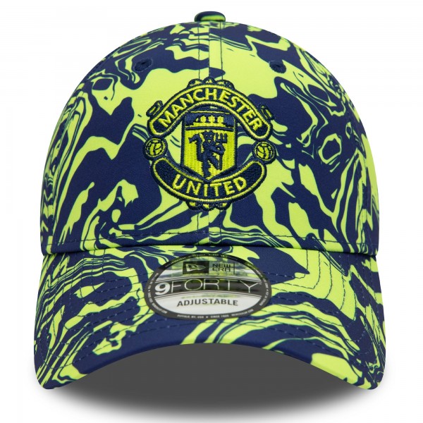 Бейсболка Manchester United New Era Allover Print 9FORTY - Navy/Yellow