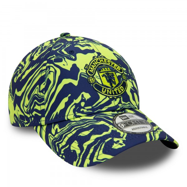 Бейсболка Manchester United New Era Allover Print 9FORTY - Navy/Yellow