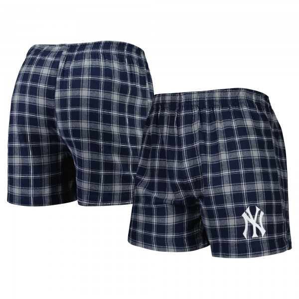 New York Yankees Concepts Sport Navy/Gray Ledger Flannel Boxers