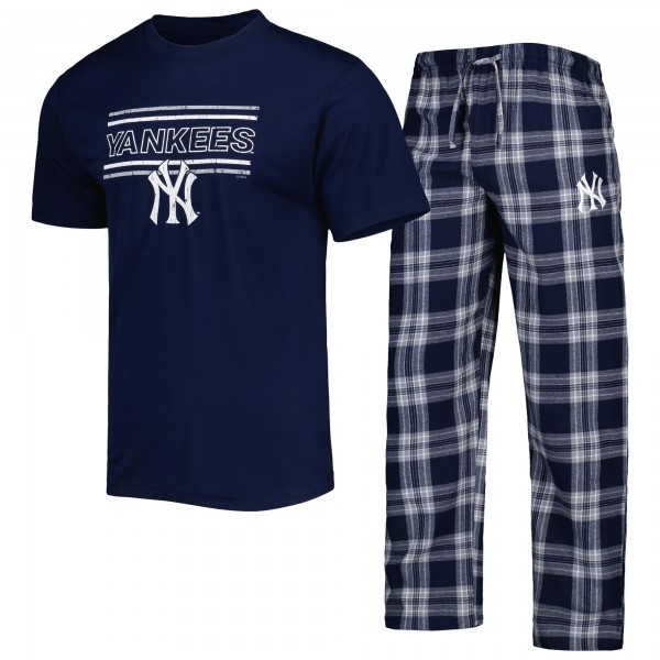 New York Yankees Concepts Sport Navy/Gray Badge Top & Pants Sleep Set