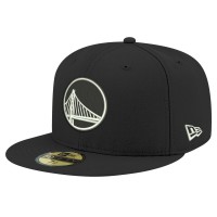 Бейсболка Golden State Warriors New Era Black Black & White 59FIFTY