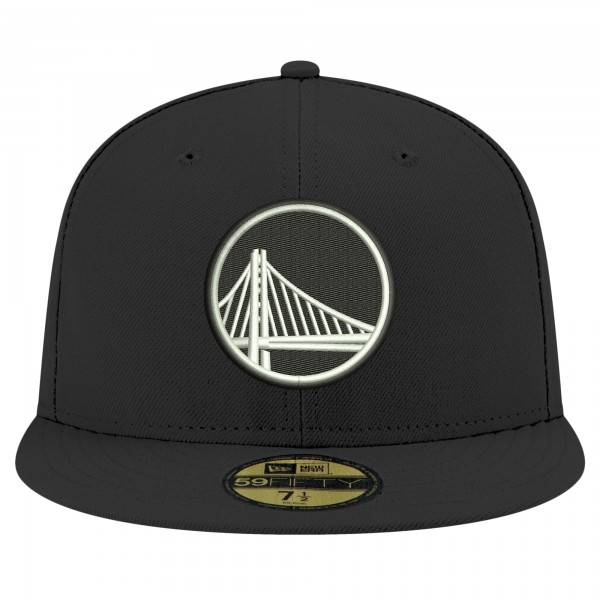 Бейсболка Golden State Warriors New Era Black Black & White 59FIFTY