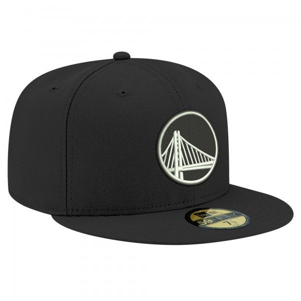 Бейсболка Golden State Warriors New Era Black Black & White 59FIFTY