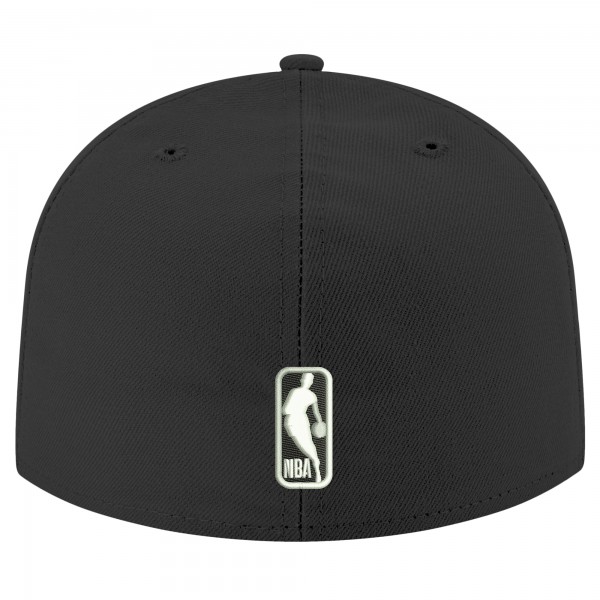 Бейсболка Golden State Warriors New Era Black Black & White 59FIFTY