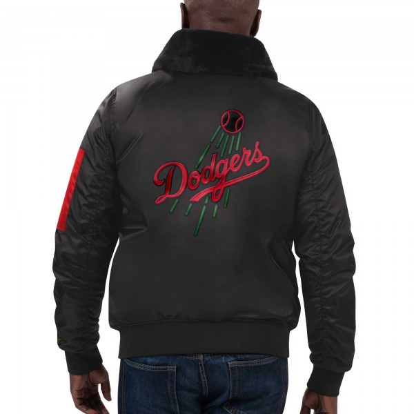 Куртка на молнии Los Angeles Dodgers Starter x Ty Mopkins Black History Month Satin - Black