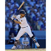 Unsigned Los Angeles Dodgers Mookie Betts Fanatics Authentic Bats in White Jersey at the 2022 MLB All-Star Game Photograph
