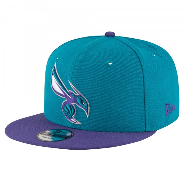 Бейсболка Charlotte Hornets New Era Teal/Purple Official Team Color 2Tone 9FIFTY