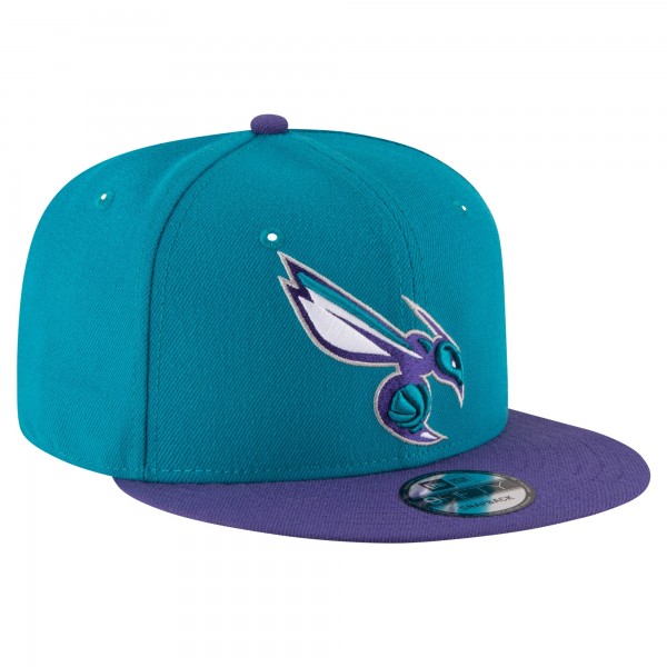 Бейсболка Charlotte Hornets New Era Teal/Purple Official Team Color 2Tone 9FIFTY