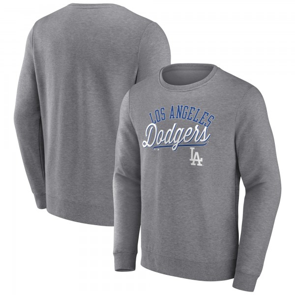 Los Angeles Dodgers Fanatics Heather Gray Simplicity Pullover Sweatshirt