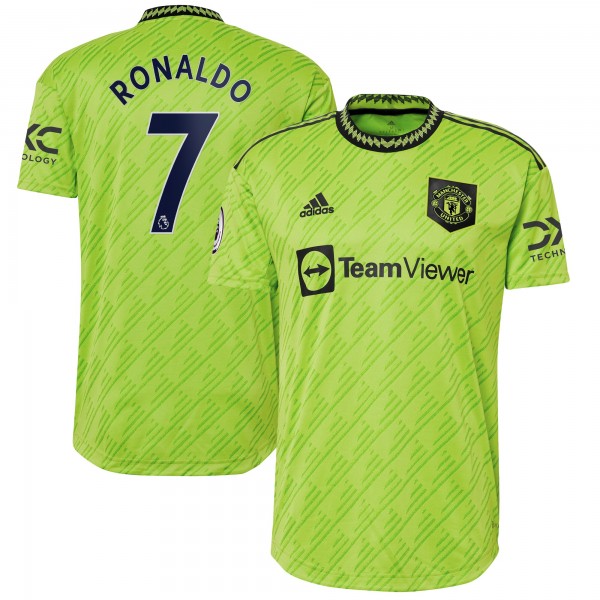 Игровая форма  Cristiano Ronaldo Manchester United adidas 2022/23 Third Authentic Player - Neon Green