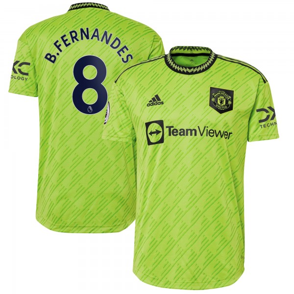 Игровая форма  Bruno Fernandes Manchester United adidas 2022/23 Third Authentic Player - Neon Green