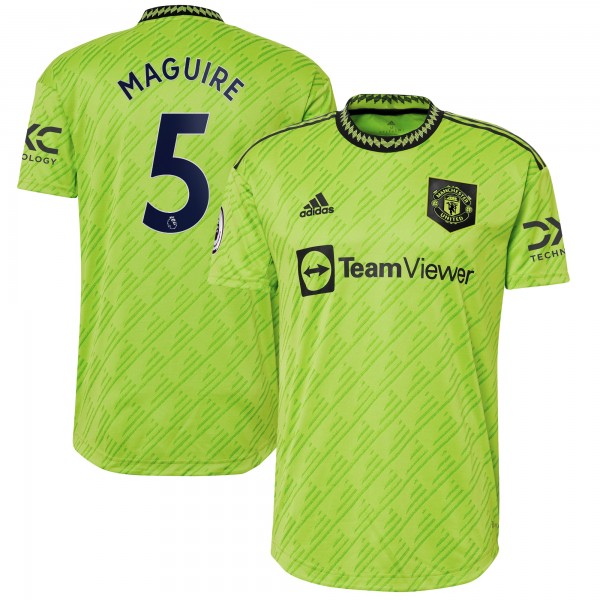 Игровая форма  Harry Maguire Manchester United adidas 2022/23 Third Authentic Player - Neon Green