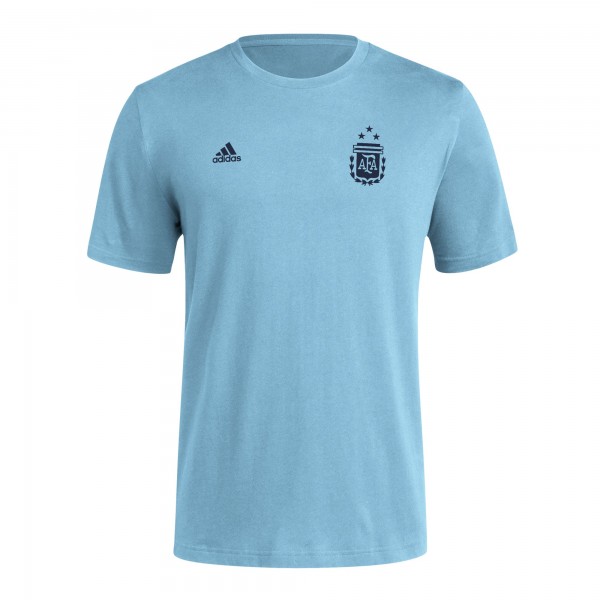 Argentina National Team adidas Crest T-Shirt - Light Blue