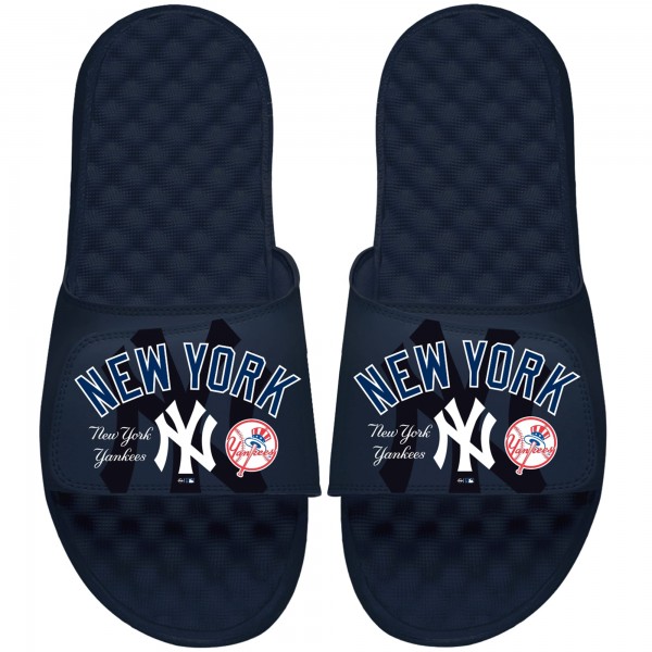 New York Yankees ISlide Navy Collage Slide Sandals