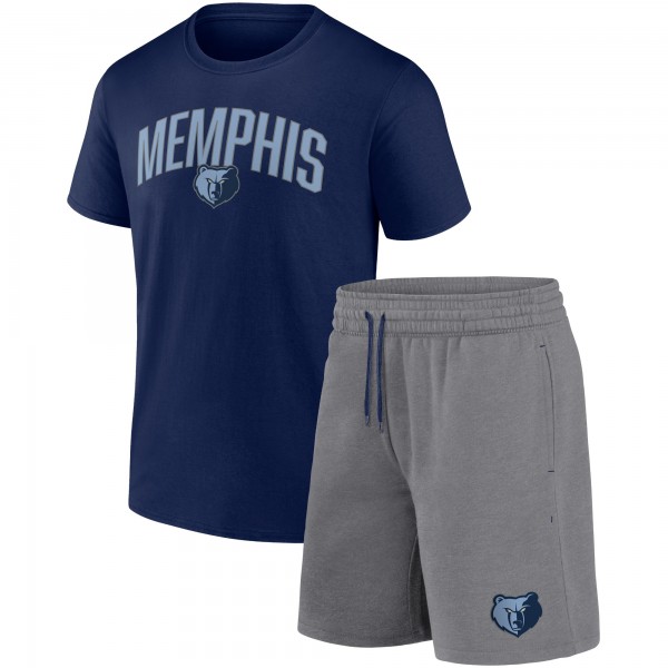 Шорты Футболка Memphis Grizzlies Arch & Combo Set - Navy/Heather Gray