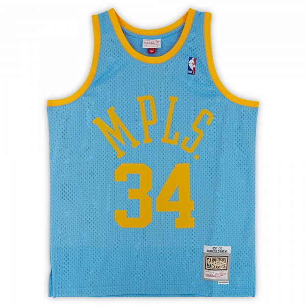 Игровая джерси Autographed Los Angeles Lakers Shaquille ONeal Fanatics Authentic Mitchell & Ness 2001-02 Swingman