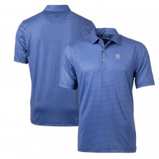 New York Yankees Cutter & Buck Navy Pike Banner Print Polo