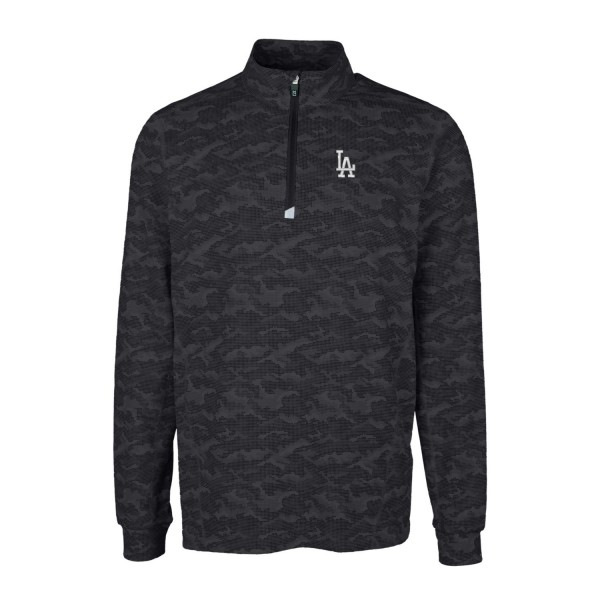 Кофта на короткой молнии Los Angeles Dodgers Cutter & Buck Traverse Camo Print Stretch - Black