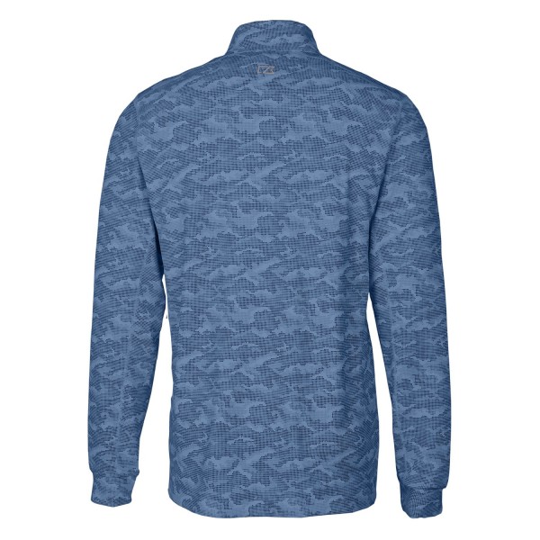 Кофта на короткой молнии New York Yankees Cutter & Buck Traverse Camo Print Stretch - Navy
