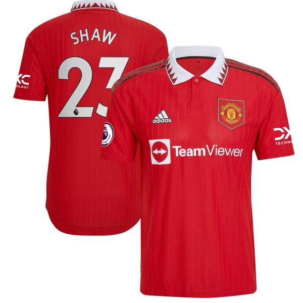 Игровая форма  Luke Shaw Manchester United adidas 2022/23 Home Authentic Player - Red