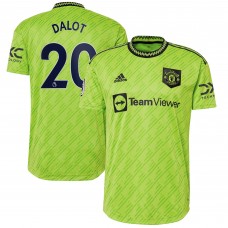 Игровая форма  Diogo Dalot Manchester United adidas 2022/23 Third Authentic Player - Neon Green