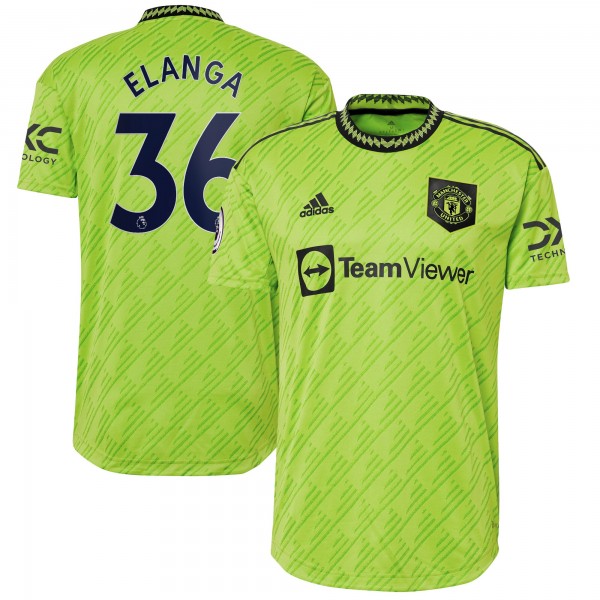 Игровая форма  Anthony Elanga Manchester United adidas 2022/23 Third Authentic Player - Neon Green