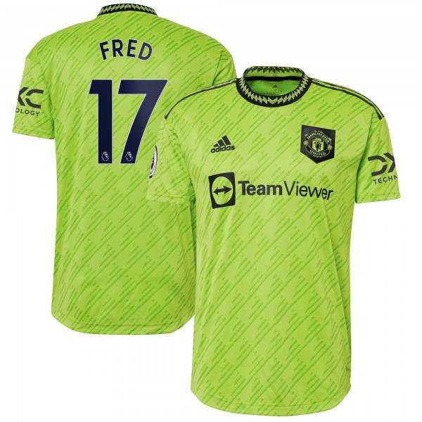 Игровая форма  Fred Manchester United adidas 2022/23 Third Authentic Player - Neon Green