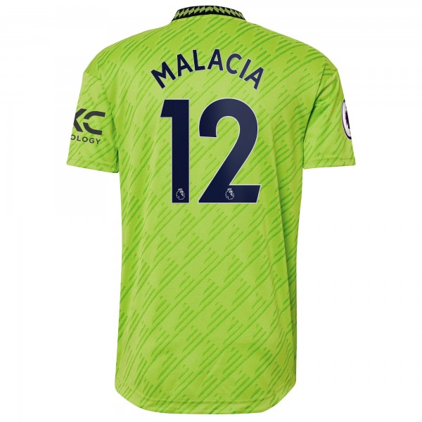 Игровая форма  Tyrell Malacia Manchester United adidas 2022/23 Third Authentic Player - Neon Green
