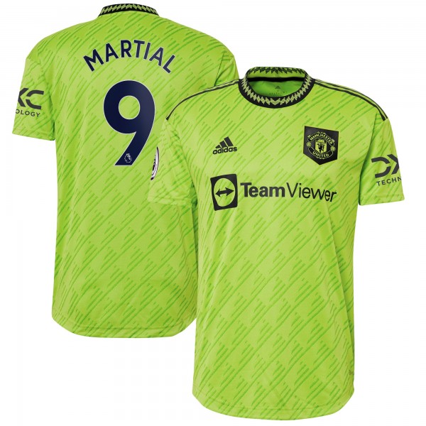 Игровая форма  Anthony Martial Manchester United adidas 2022/23 Third Authentic Player - Neon Green
