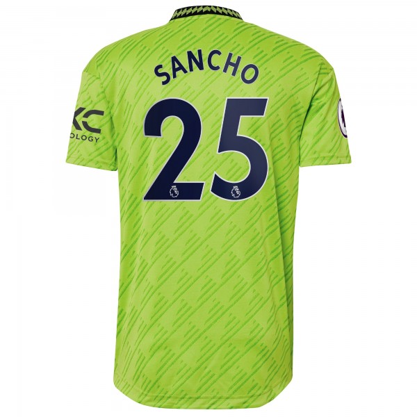 Игровая форма  Jadon Sancho Manchester United adidas 2022/23 Third Authentic Player - Neon Green