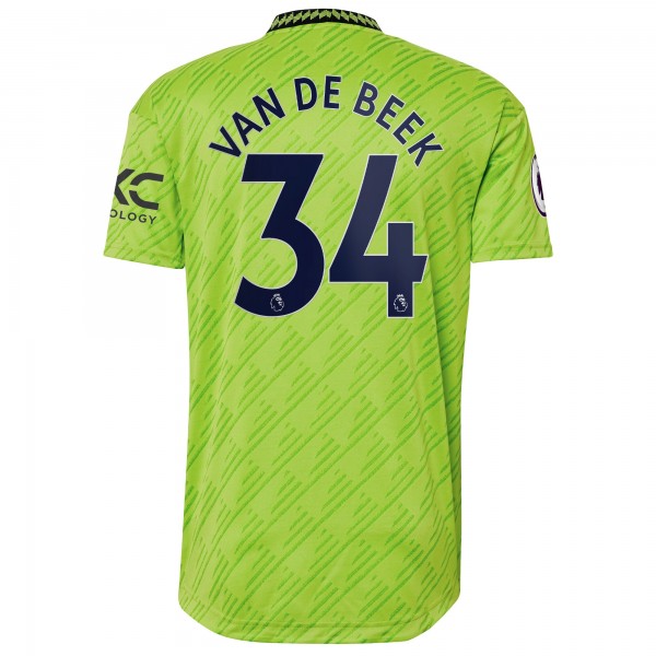 Игровая форма  Donny Van De Beek Manchester United adidas 2022/23 Third Authentic Player - Neon Green